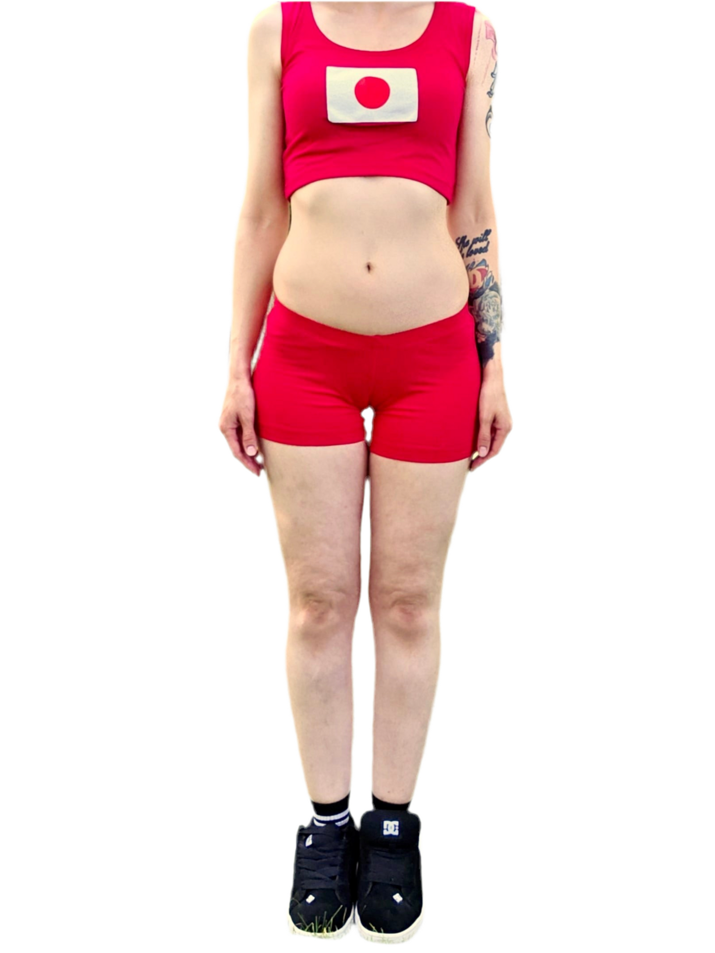 Ultra Low Rise / Super Low Rise Red Yoga Shorts/ Made in USA