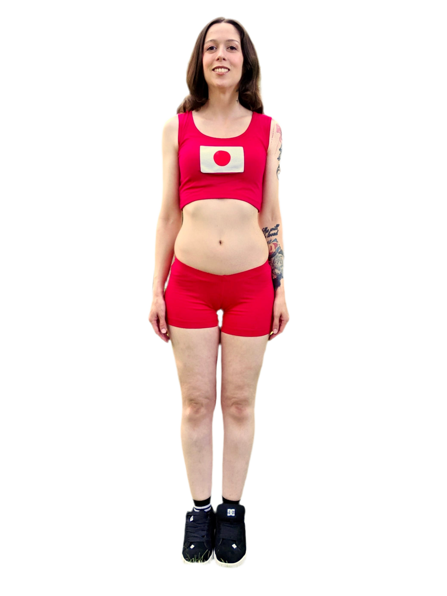 Ultra Low Rise / Super Low Rise Red Yoga Shorts/ Made in USA