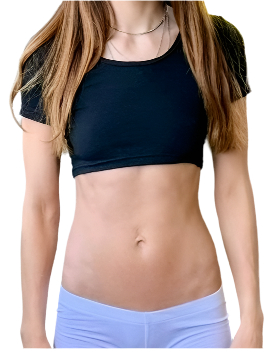 Black Short Sleeve Form-Fitting Crop Top / Made in USA