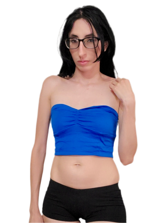 Blue Crop Tube Top / Made in USA