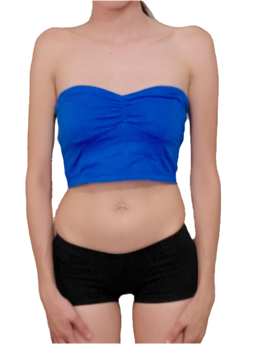 Blue Crop Tube Top / Made in USA
