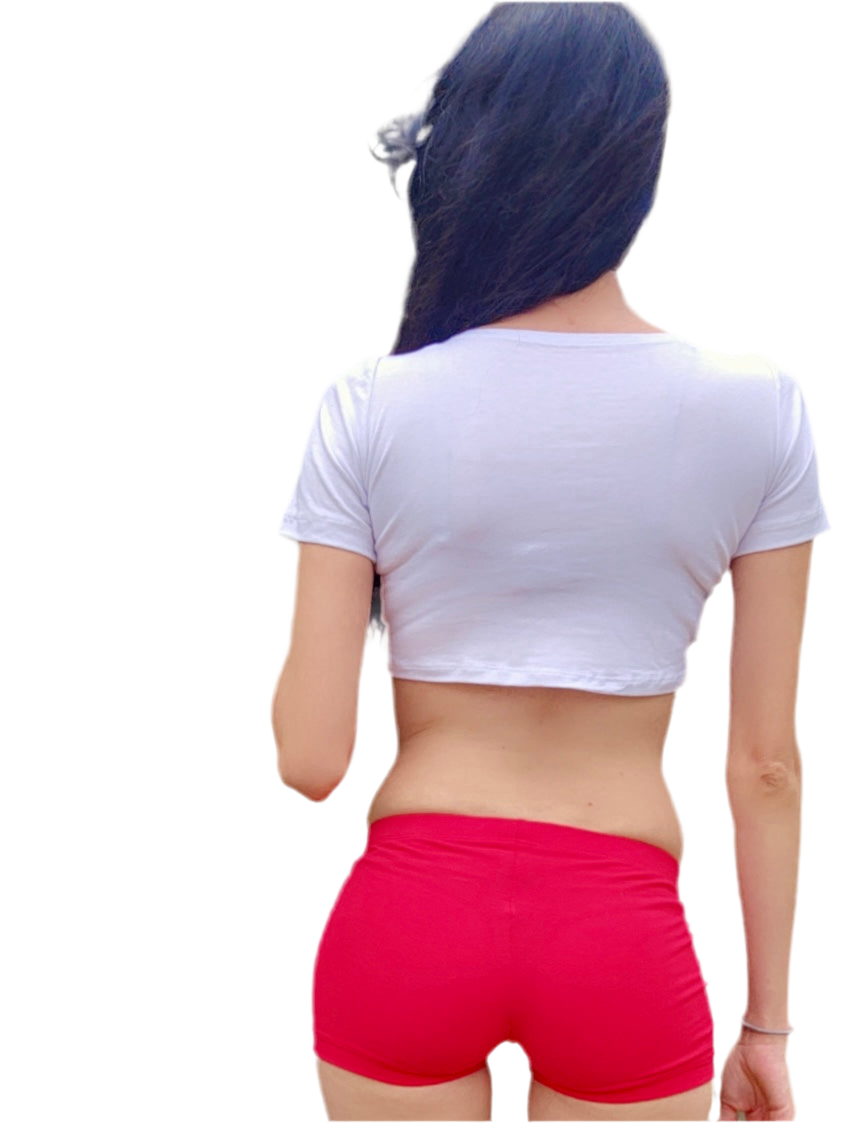 White Short Sleeve Form-Fitting Crop Top / Made in USA