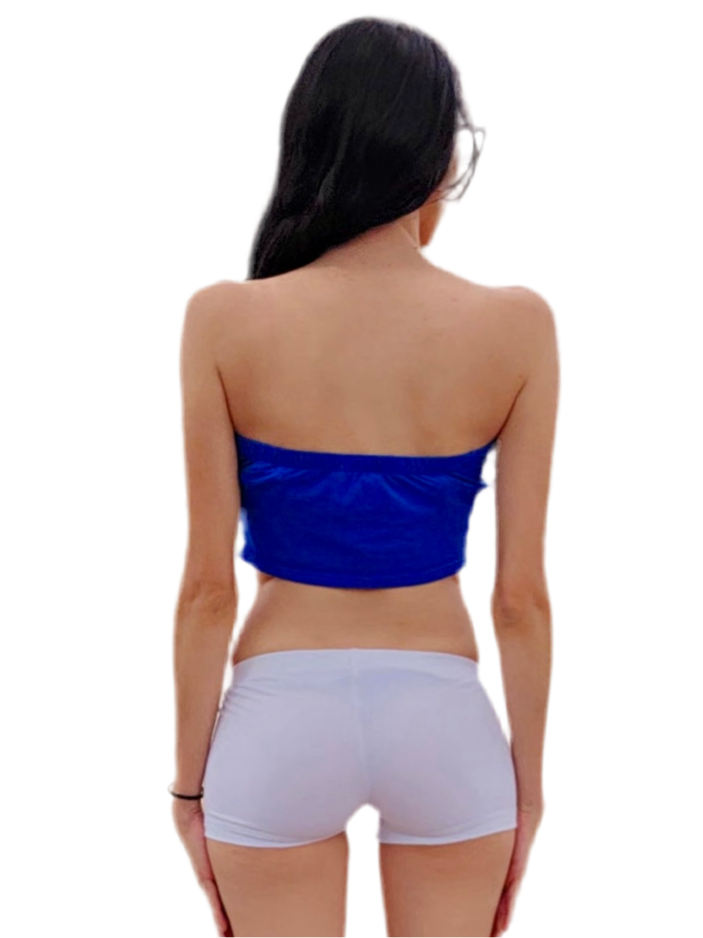 Blue Crop Tube Top / Made in USA