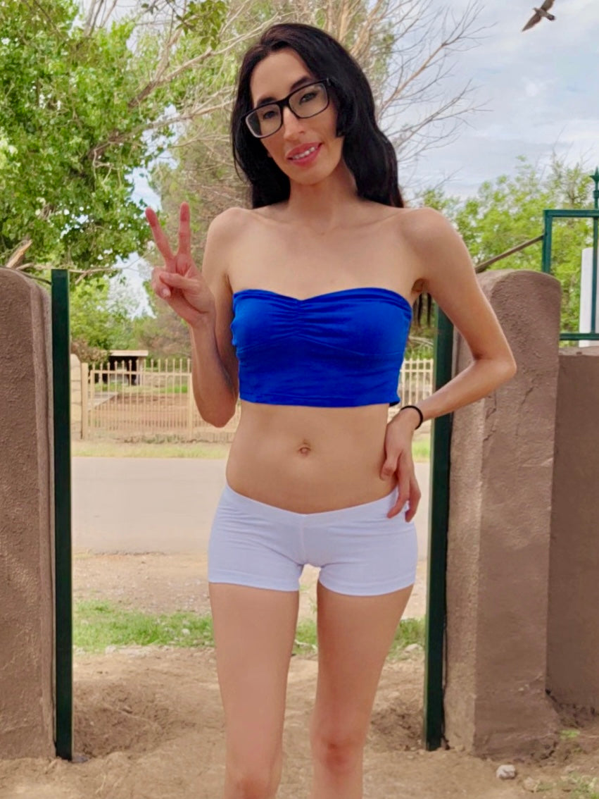 Blue Crop Tube Top / Made in USA