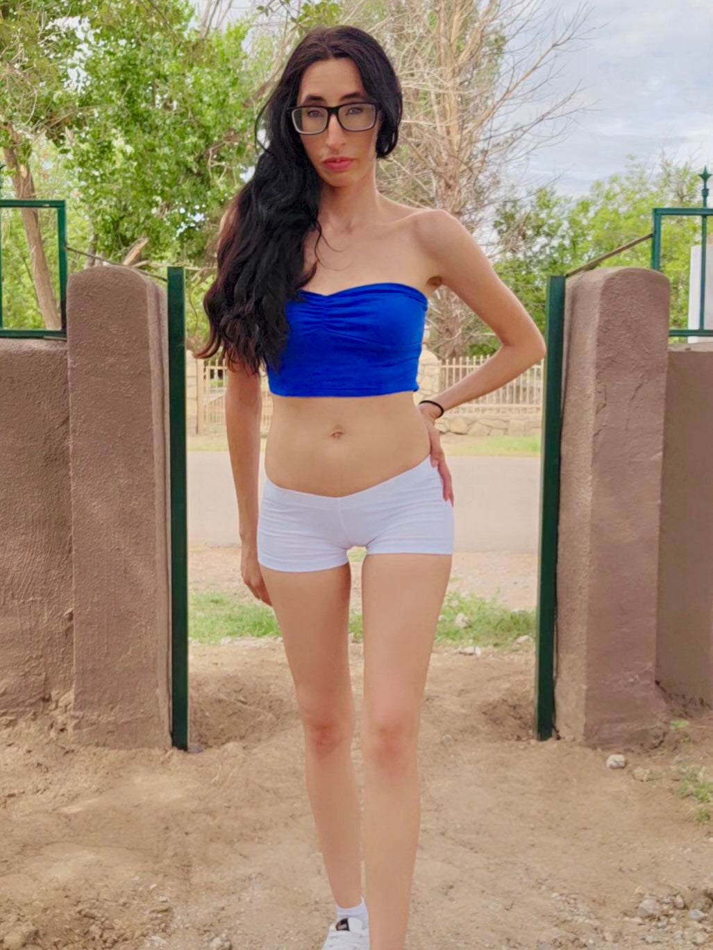 Blue Crop Tube Top / Made in USA