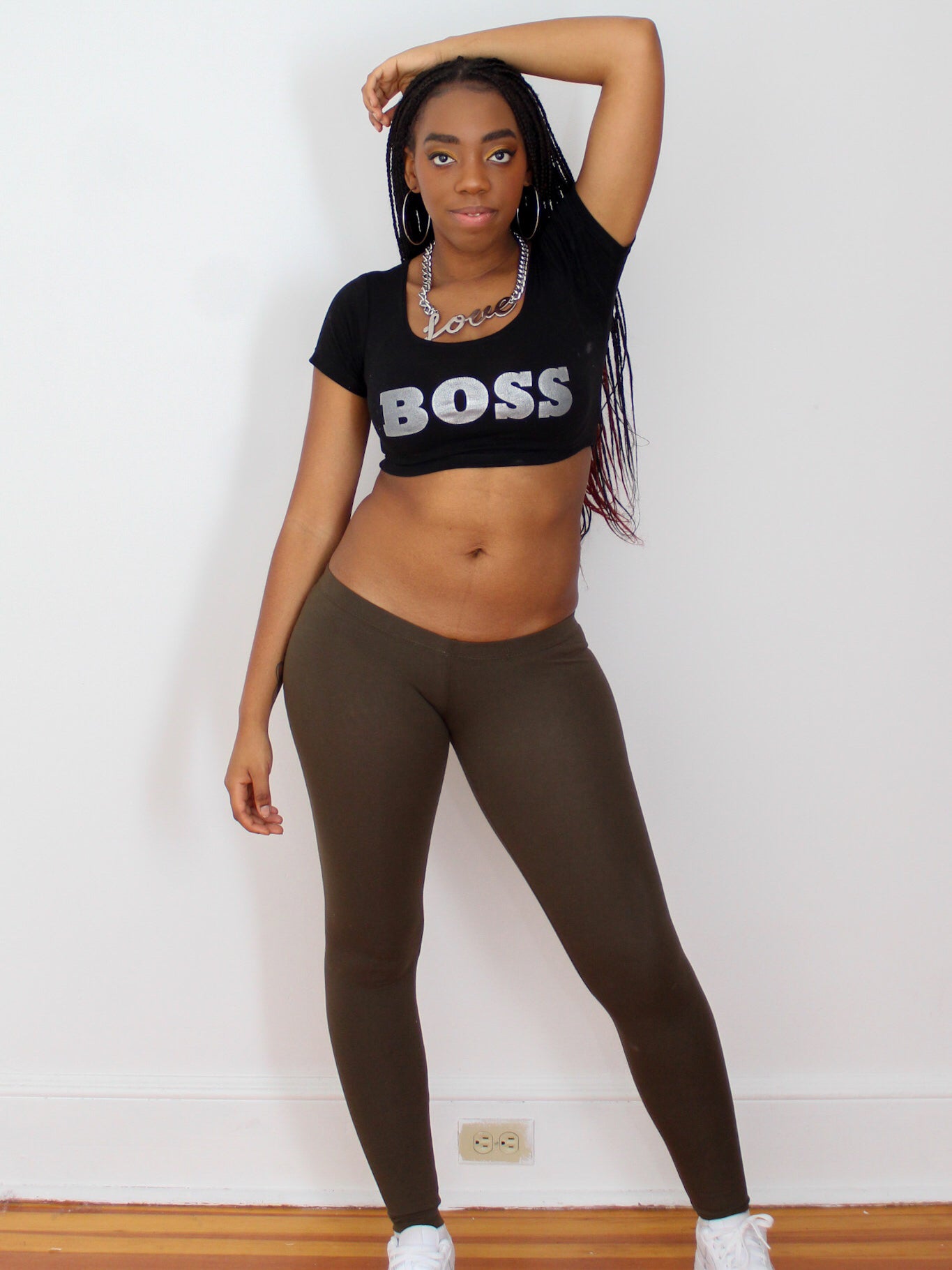 Ultra Low Rise / Super Low Rise Olive Green Leggings / Made in USA