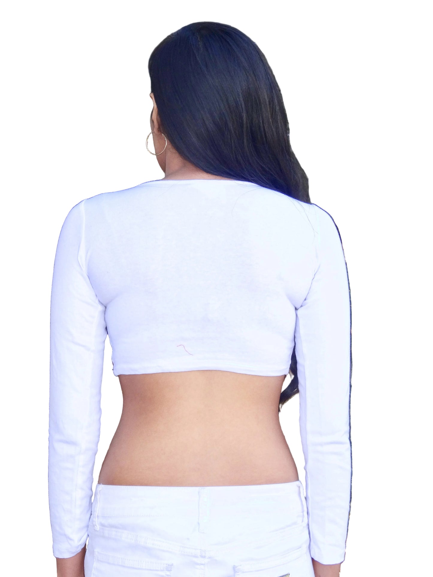 I Love Spiderman White Long Sleeve Crop Top