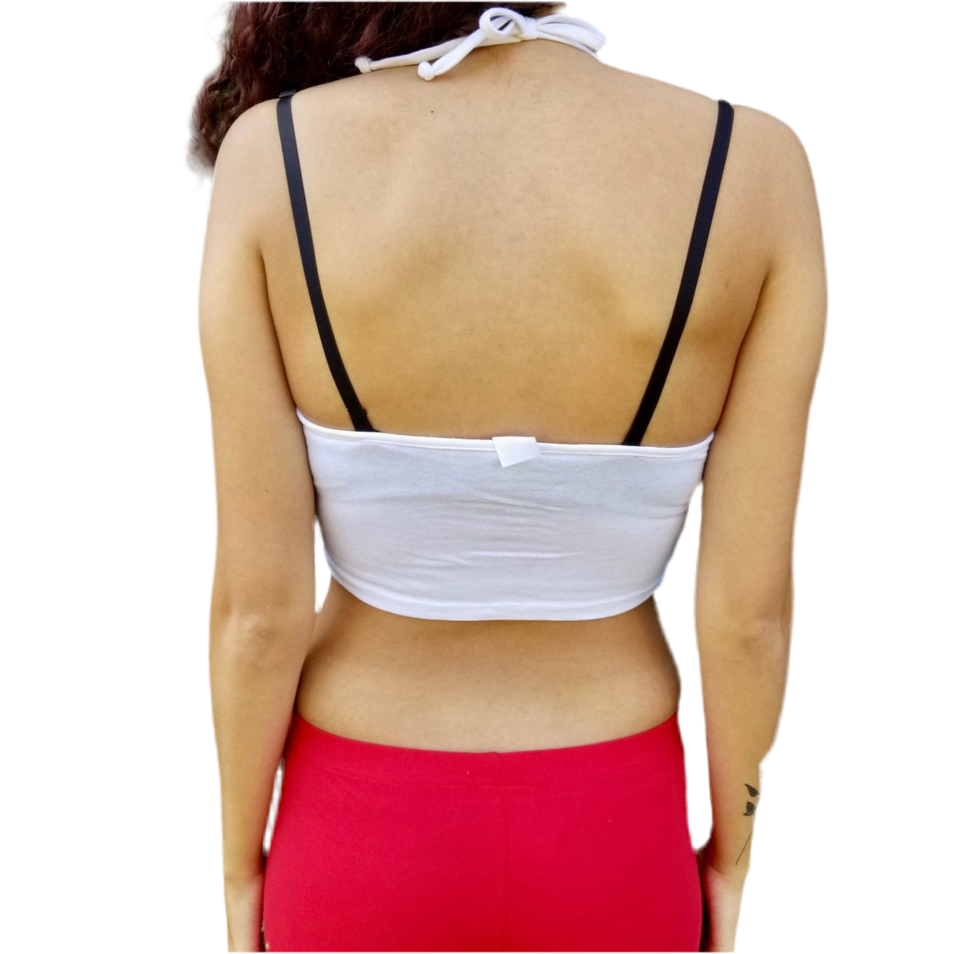 Mexico Heart White Halter Crop Top / Made in USA