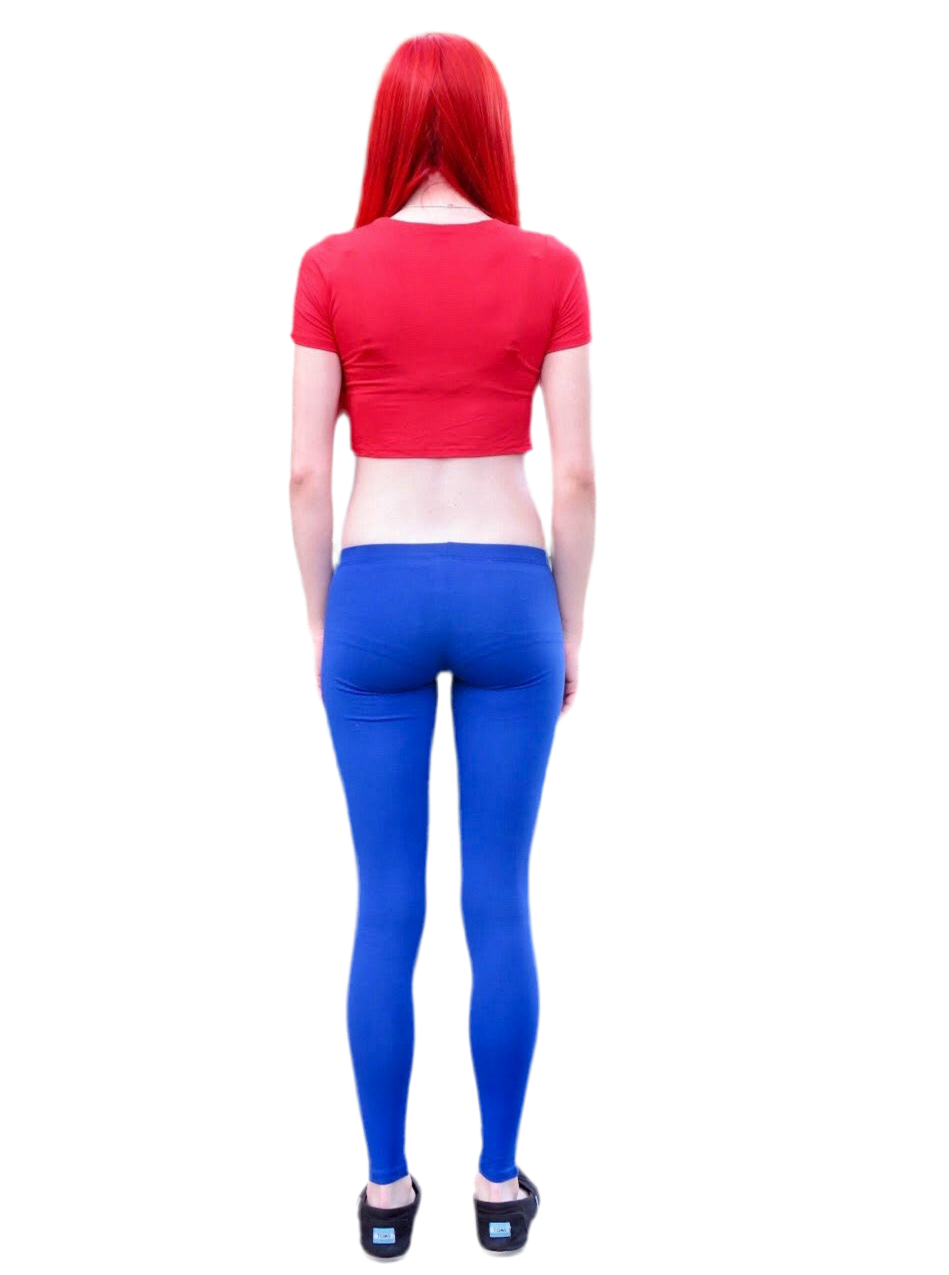 Ultra Low Rise / Super Low Rise Blue Leggings / Made in USA