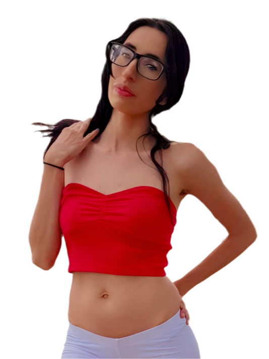 Red Crop Tube Top / Made in USA