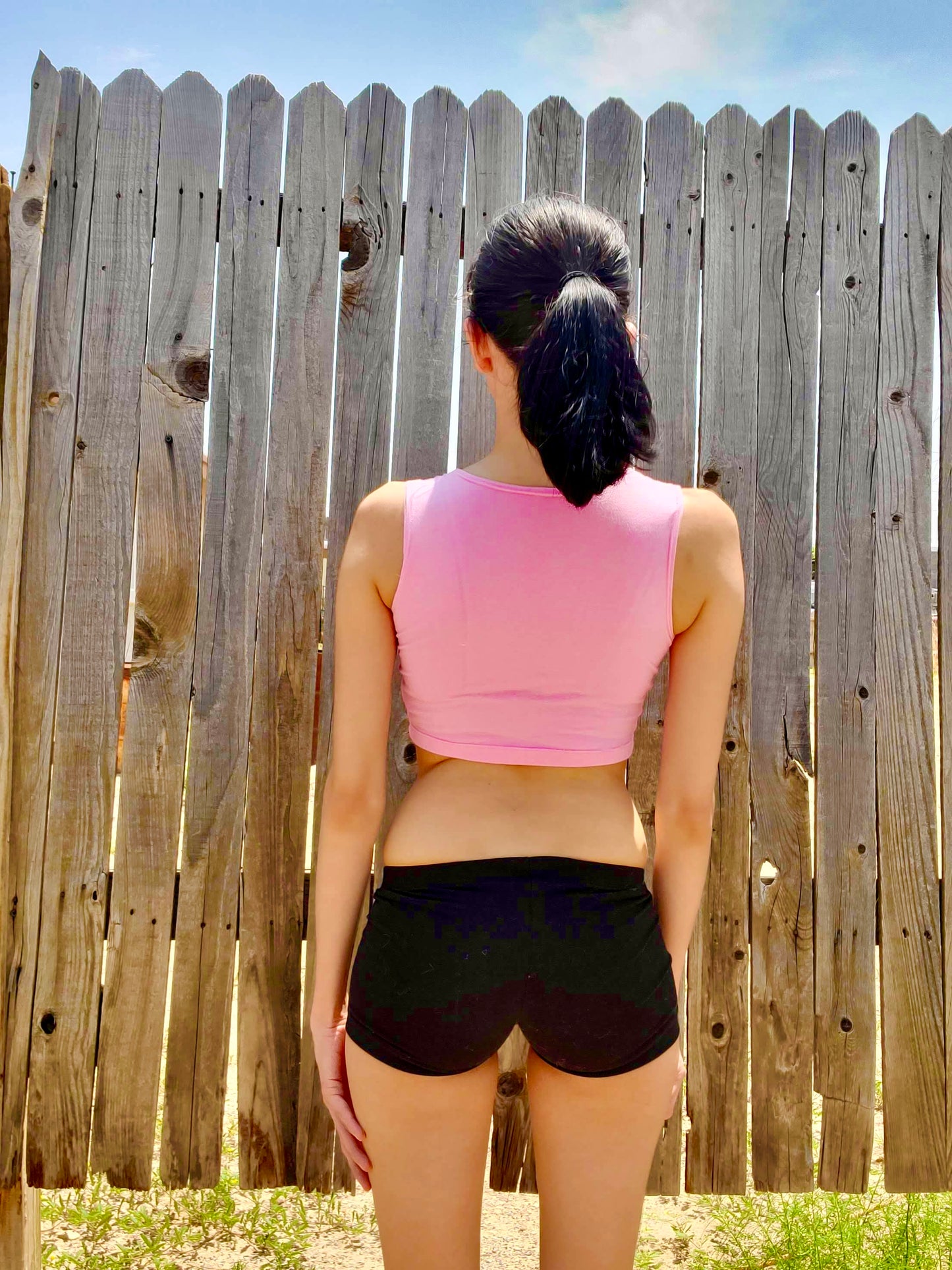 Ultra Low Rise / Super Low Rise Black Yoga Shorts/ Made in USA