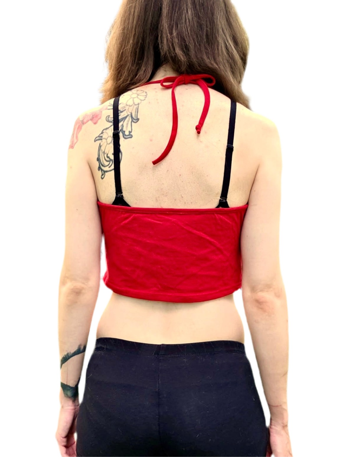 USA Heart Red Halter Crop Top / Made in USA