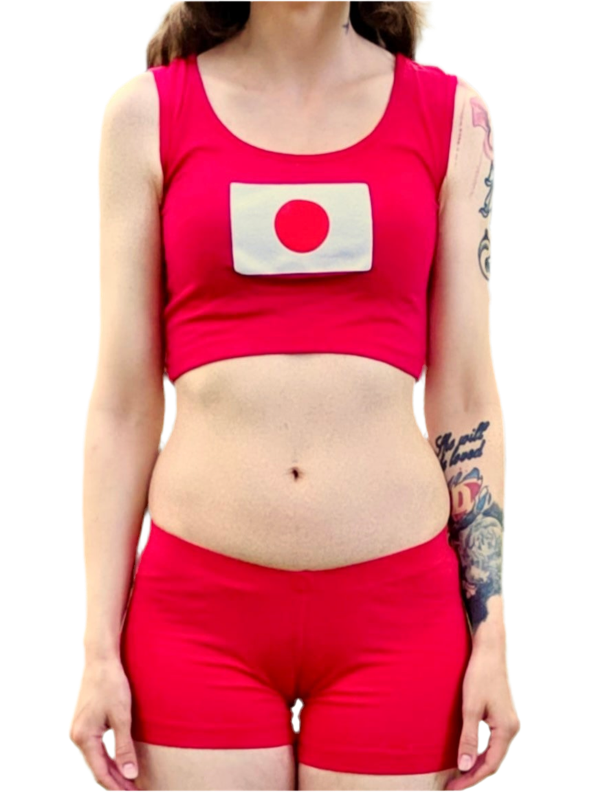 Japan Red Crop Tank Top / Made in USA