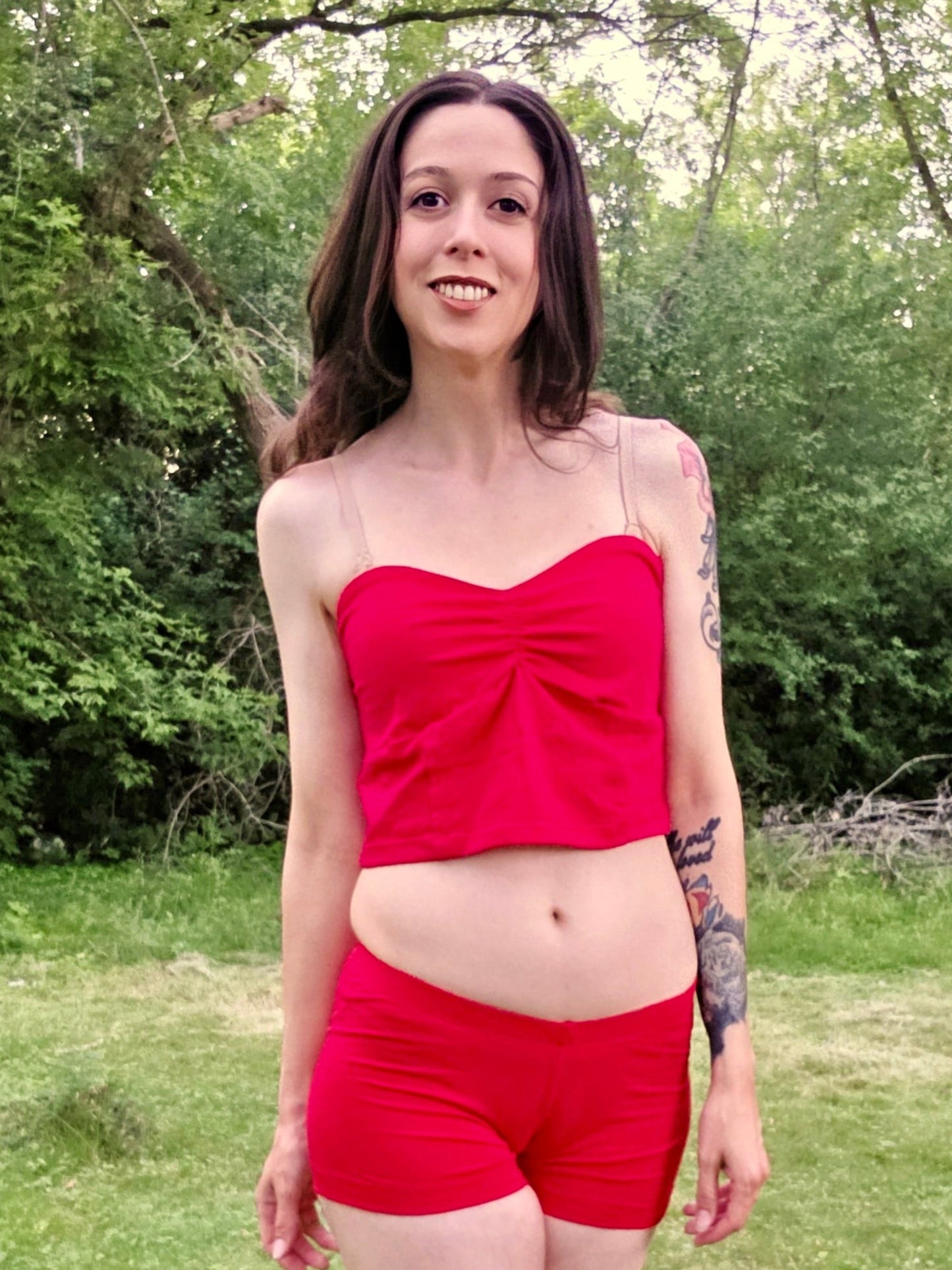 Red Crop Tube Top / Made in USA