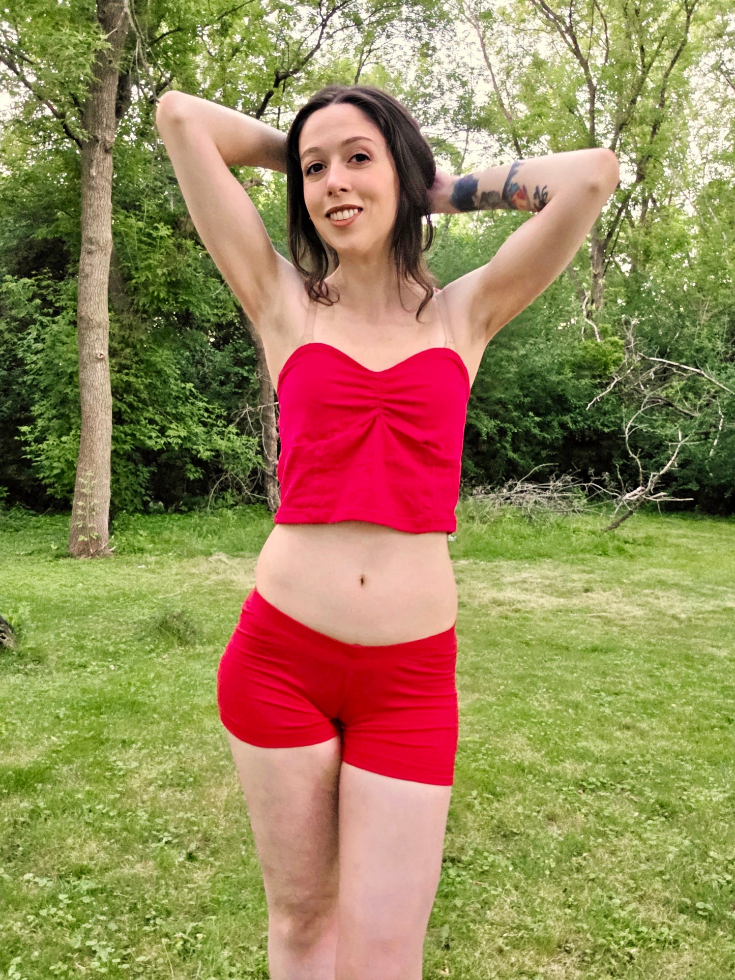 Red Crop Tube Top / Made in USA