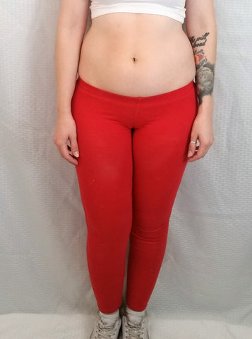 Ultra Low Rise / Super Low Rise Red Leggings / Made in USA